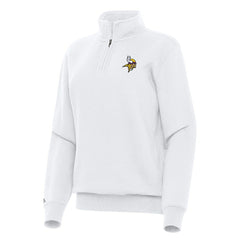 Minnesota Vikings Antigua Women's Victory Quarter-Zip Top - White on sale