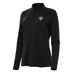 New Orleans Saints Antigua Women's Reprocess Quarter-Zip Top - Black cheap