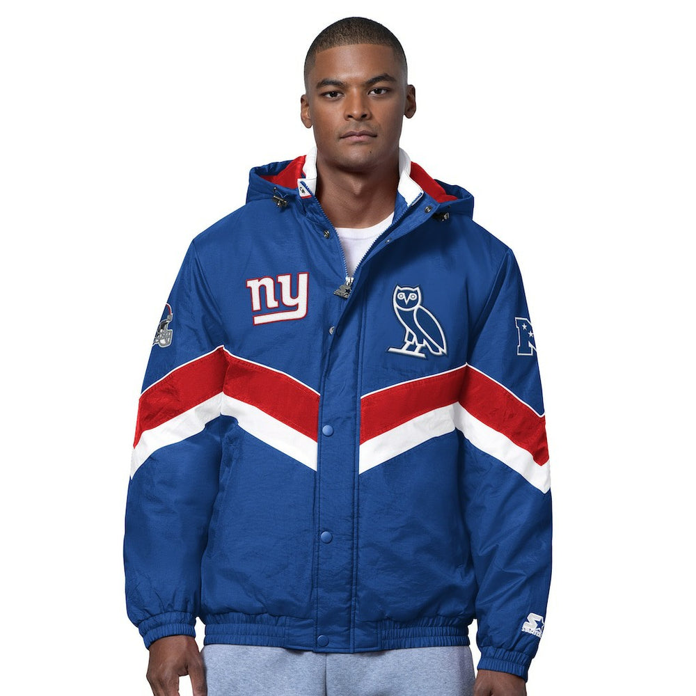 New York Giants OVO x Starter Sideline Full-Snap Puffer Jacket - Royal online