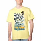 Milwaukee Brewers Margaritaville Bus Waves Graphic T-Shirt Yellow