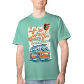 Baltimore Orioles Margaritaville Bus Waves Graphic T-Shirt Mint