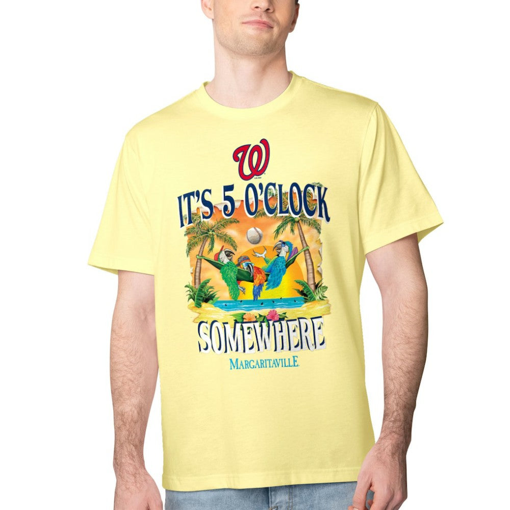 Washington Nationals Margaritaville Five O'Clock Graphic T-Shirt Yellow