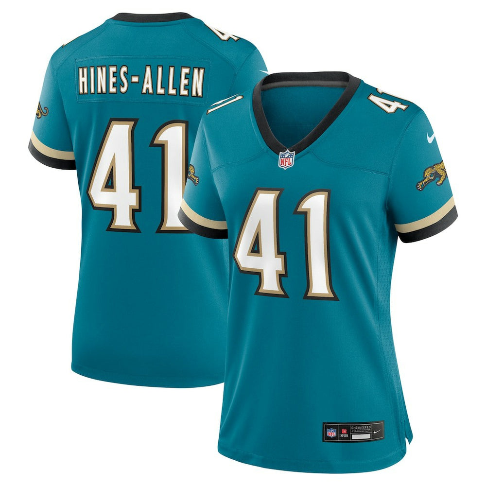 Josh Hines-Allen Jacksonville Jaguars Women's Prowler Throwback Game Jersey - Teal cheap