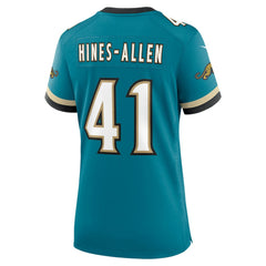 Josh Hines-Allen Jacksonville Jaguars Women's Prowler Throwback Game Jersey - Teal cheap