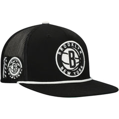 Brooklyn Nets Roper Trucker Snapback Hat - Black for sale