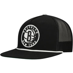 Brooklyn Nets Roper Trucker Snapback Hat - Black for sale