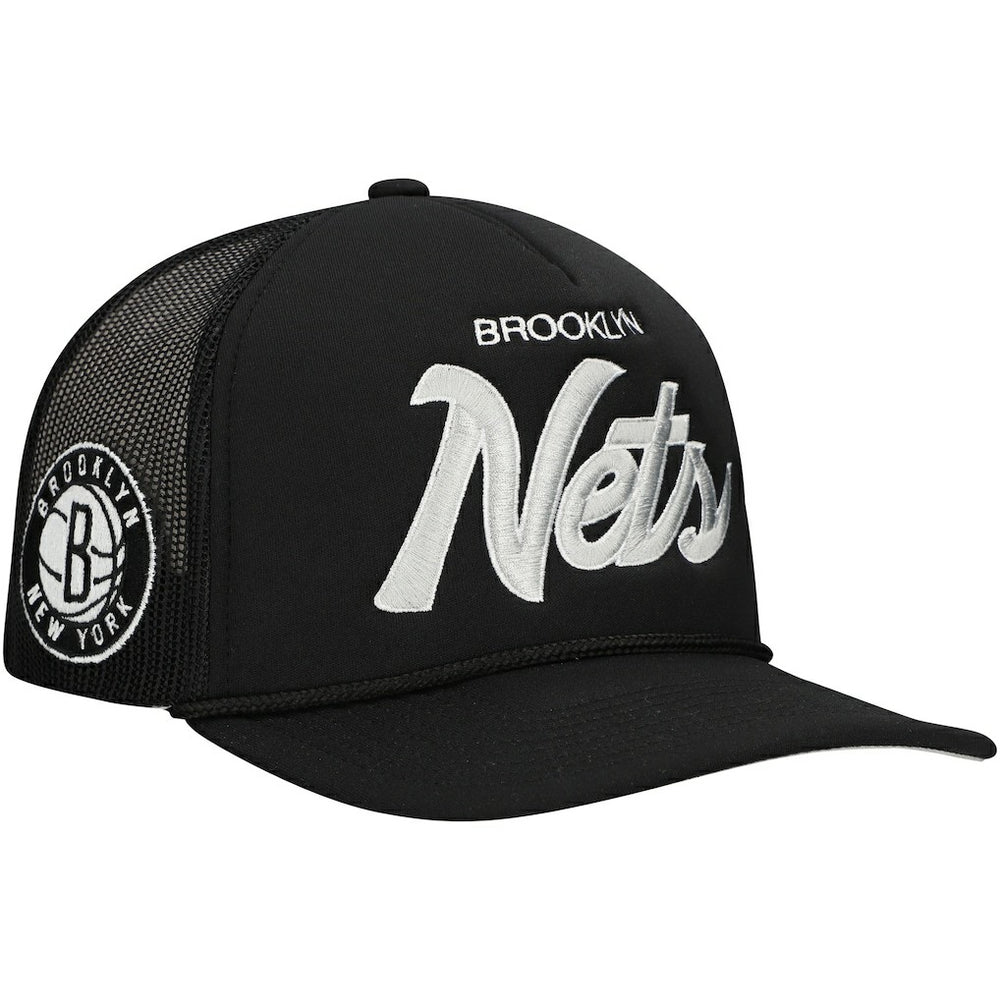 Brooklyn Nets Script Trucker Adjustable Hat - Black outlet