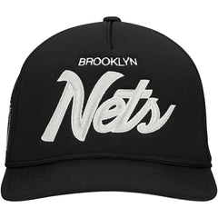 Brooklyn Nets Script Trucker Adjustable Hat - Black outlet