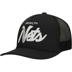 Brooklyn Nets Script Trucker Adjustable Hat - Black outlet