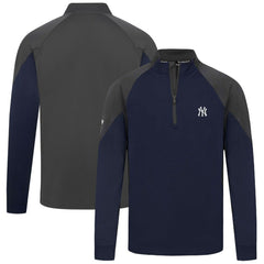 New York Yankees Levelwear Cadet Insignia 2.0 Raglan Quarter-Zip Jacket Navy