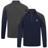 Atlanta Braves Levelwear Cadet Insignia 2.0 Raglan Quarter-Zip Jacket Navy
