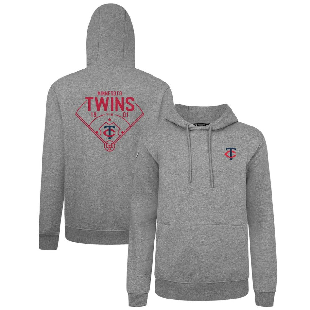 Minnesota Twins Levelwear Podium Primary Pullover Hoodie Gray
