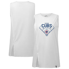 Chicago Cubs Levelwear Women's Influx Home Field Tank Top White