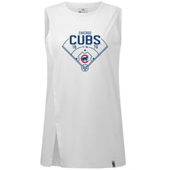 Chicago Cubs Levelwear Women's Influx Home Field Tank Top White