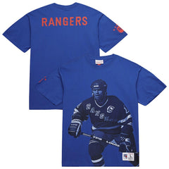 Mark Messier New York Rangers Mitchell & Ness NHL Ultimate Player Vintage Logo T-Shirt - Blue T-shirts