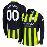 Manchester City 2024/25 Away Replica Long Sleeve Custom Jersey - Navy on sale
