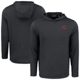 Cincinnati Reds Cutter & Buck Coastline Epic Comfort Recycled Eco Hoodie Long Sleeve T-Shirt Black