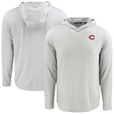 Cincinnati Reds Cutter & Buck Coastline Epic Comfort Recycled Eco Hoodie Long Sleeve T-Shirt Gray