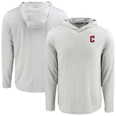 Cleveland Guardians Cutter & Buck Coastline Epic Comfort Recycled Eco Hoodie Long Sleeve T-Shirt Gray