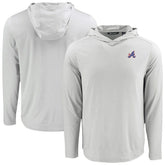 Atlanta Braves Cutter & Buck Coastline Epic Comfort Recycled Eco Hoodie Long Sleeve T-Shirt Gray