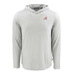 Atlanta Braves Cutter & Buck Coastline Epic Comfort Recycled Eco Hoodie Long Sleeve T-Shirt Gray