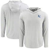 Kansas City Royals Cutter & Buck Coastline Epic Comfort Recycled Eco Hoodie Long Sleeve T-Shirt Gray