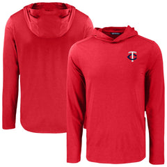 Minnesota Twins Cutter & Buck Coastline Epic Comfort Recycled Eco Hoodie Long Sleeve T-Shirt Red