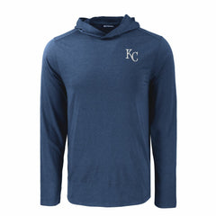 Kansas City Royals Cutter & Buck Coastline Epic Comfort Recycled Eco Hoodie Long Sleeve T-Shirt Navy