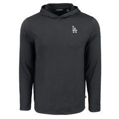 Los Angeles Dodgers Cutter & Buck Coastline Epic Comfort Recycled Eco Hoodie Long Sleeve T-Shirt Black