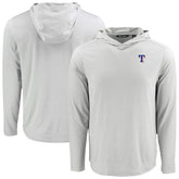 Texas Rangers Cutter & Buck Coastline Epic Comfort Recycled Eco Hoodie Long Sleeve T-Shirt Gray