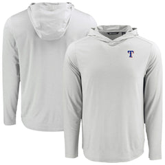 Texas Rangers Cutter & Buck Coastline Epic Comfort Recycled Eco Hoodie Long Sleeve T-Shirt Gray