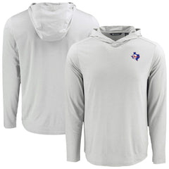 Texas Rangers Cutter & Buck Coastline Epic Comfort Recycled Eco Hoodie Long Sleeve T-Shirt Gray