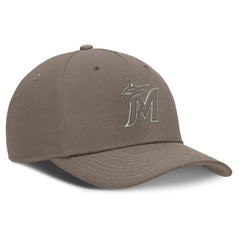 Miami Marlins Rise Performance Adjustable Hat Brown