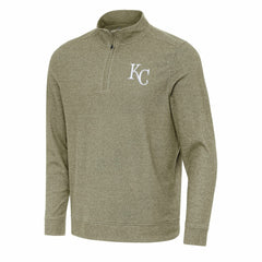 Kansas City Royals Antigua Subtle Quarter-Zip Sweatshirt Heather Olive