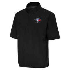 Toronto Blue Jays Antigua Brisk Quarter-Zip Wind Shirt Black