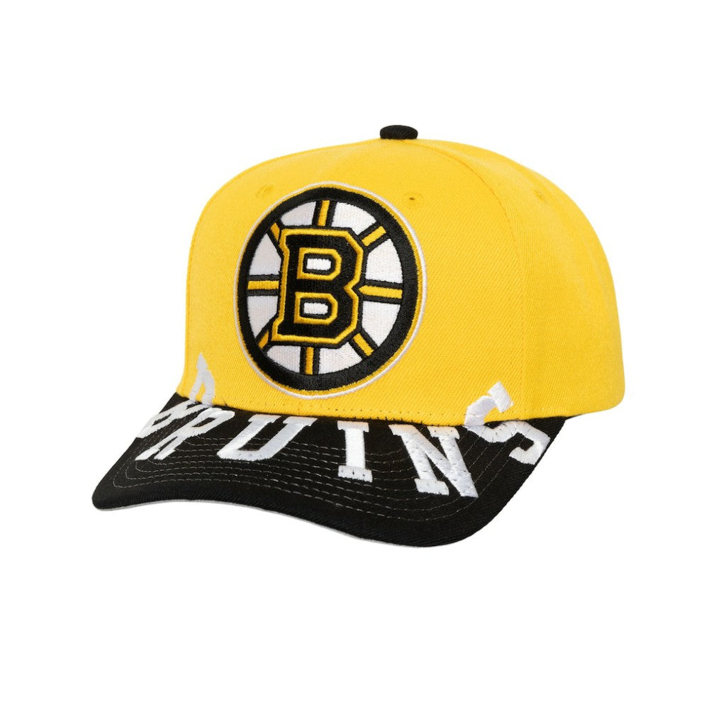 Boston Bruins Mitchell & Ness Underarch Two-Tone Pro Crown Snapback Hat - Gold/Black Hats
