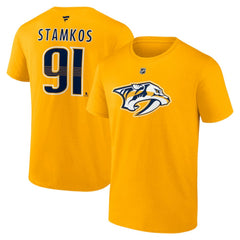 Steven Stamkos Nashville Predators Fanatics Authentic Stack Name & Number T-Shirt - Gold T-shirts