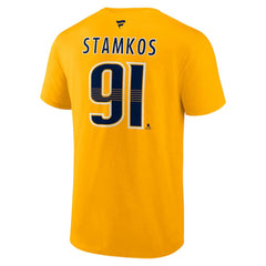 Steven Stamkos Nashville Predators Fanatics Authentic Stack Name & Number T-Shirt - Gold T-shirts