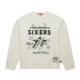 Philadelphia 76ers Women's Hardwood Classics Pullover Sweatshirt - Cream online
