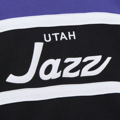 Utah Jazz Hardwood Classics Vintage Logo Head Coach Pullover Sweatshirt - Black/Purple sale
