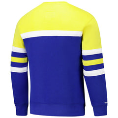 Golden State Warriors Hardwood Classics Vintage Logo Head Coach Pullover Sweatshirt sale - Royal/Gold online