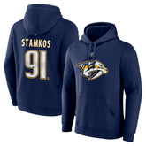 Steven Stamkos Nashville Predators Fanatics Authentic Stack Name & Number Tri-Blend Pullover Hoodie - Navy Hoodies