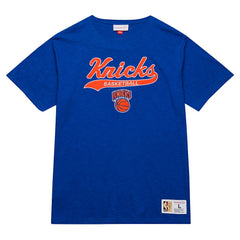 New York Knicks Hardwood Classics Felt Applique Slub T-Shirt - Blue cheap