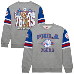 Philadelphia 76ers Hardwood Classics All Over 4.0 Pullover Sweatshirt - Heather Gray sale