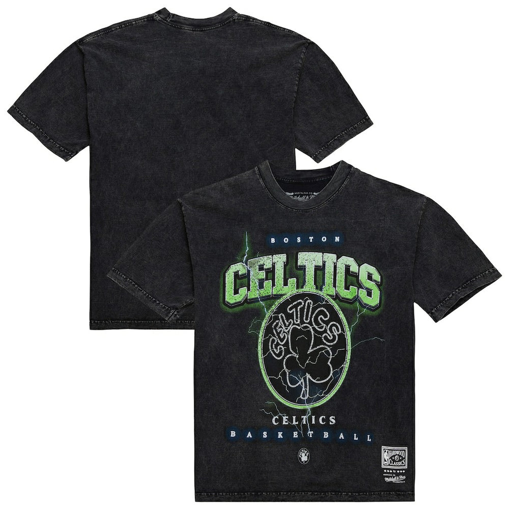 Boston Celtics Unisex Hardwood Classics Vintage Voltage Premium Heavyweight T-Shirt - Black sale
