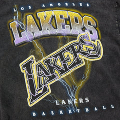 Los Angeles Lakers Unisex Hardwood Classics Vintage Voltage Premium Heavyweight T-Shirt - Black sale