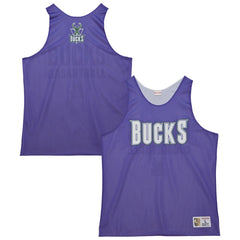Milwaukee Bucks Hardwood Classics Reversible Mesh Practice Jersey - Purple/White on sale