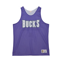 Milwaukee Bucks Hardwood Classics Reversible Mesh Practice Jersey - Purple/White on sale