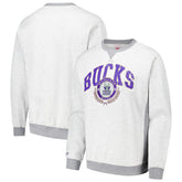 Milwaukee Bucks Vintage Logo Pullover Sweatshirt - Heather Gray on sale