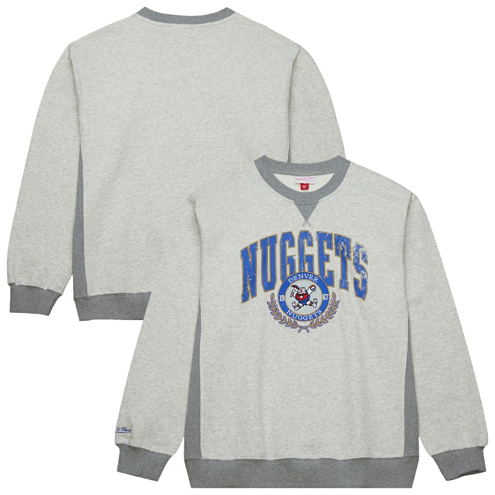 Denver Nuggets Vintage Logo Pullover Sweatshirt sale - Heather Gray cheap